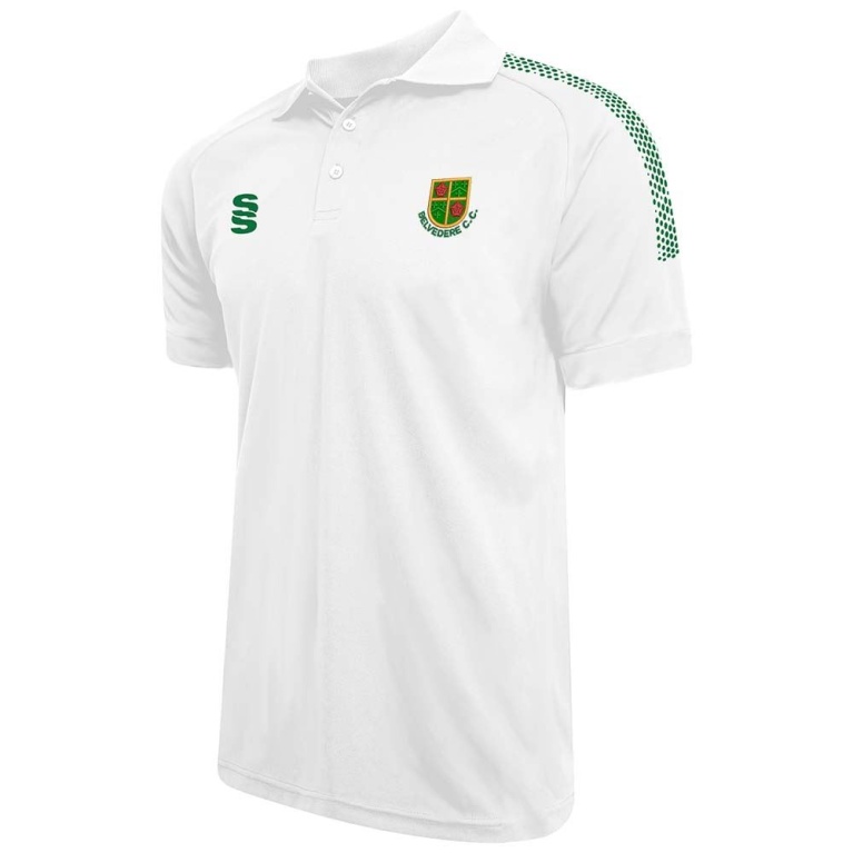 Burnley Belvedere CC Women's Dual Solid Colour Polo : White